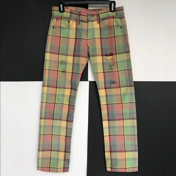 comme des garcons plaid pants